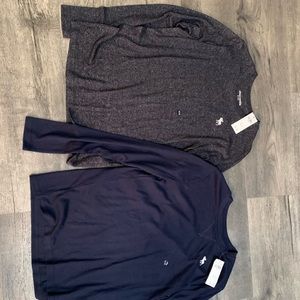 Two long sleeve shirts (blue & black)